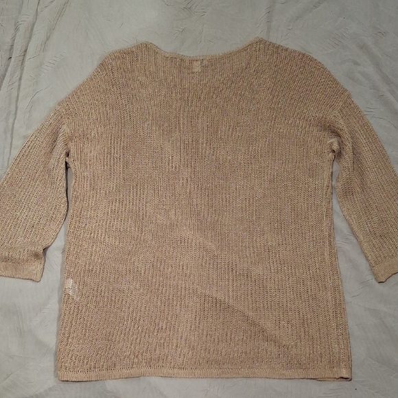 J. Jill Tan Crew Neck Sweater with Textured Knit - Picture 2 of 5
